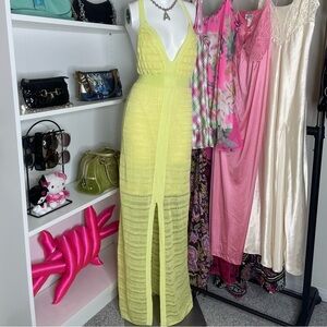 knit linen maxi dress